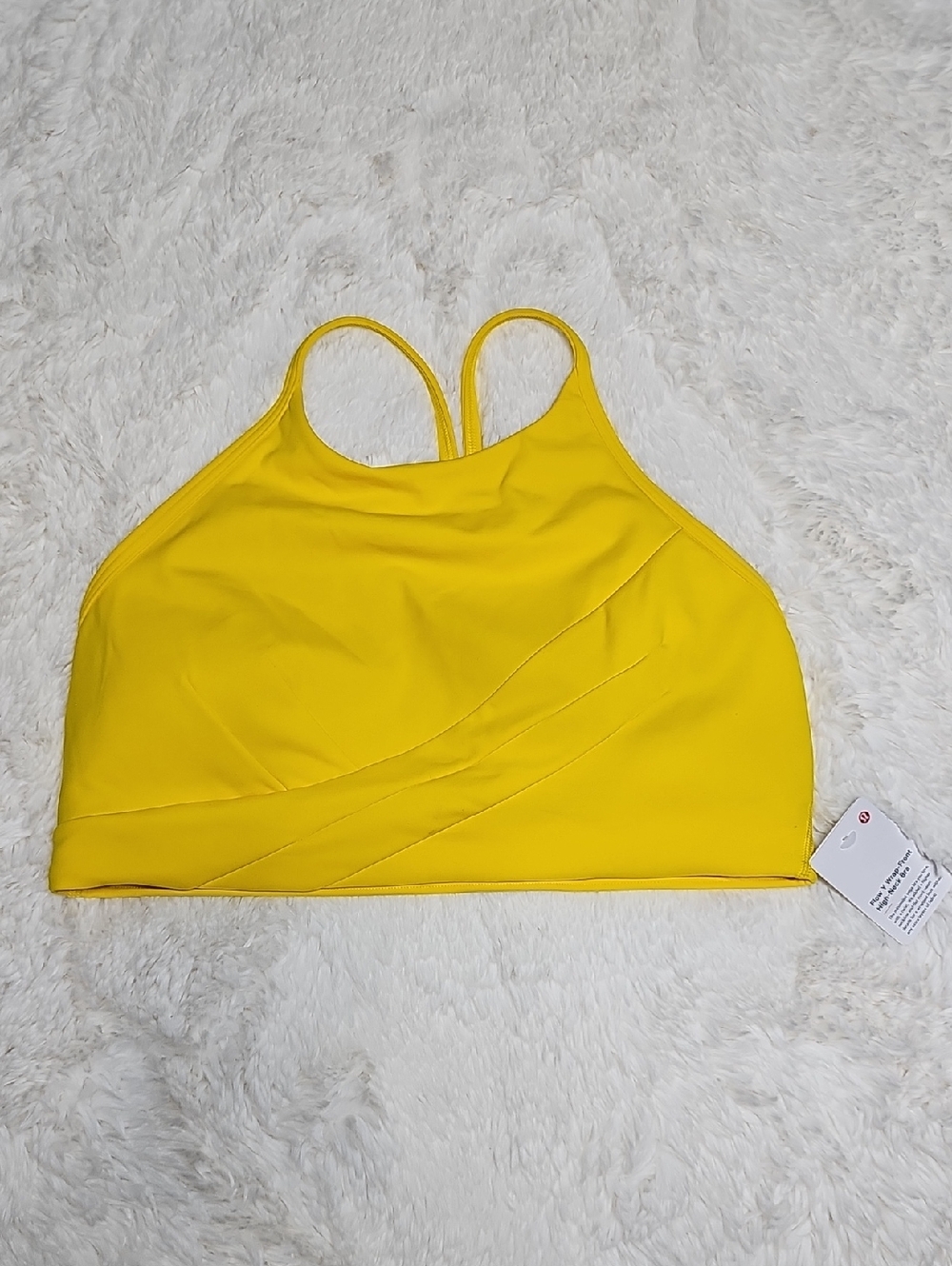 Lululemon Flow Y Wrap High-neck Bright Yellow Sports Bra Size 10-NWT